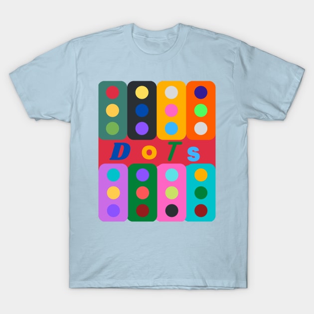 Colorful Dots Retro Design T-Shirt by jetartdesign